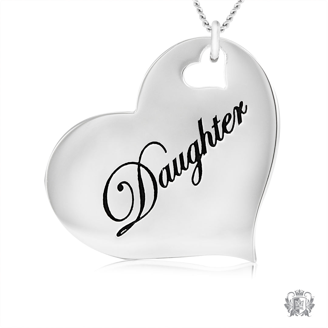 Engraved Heart Pendant - Daughter