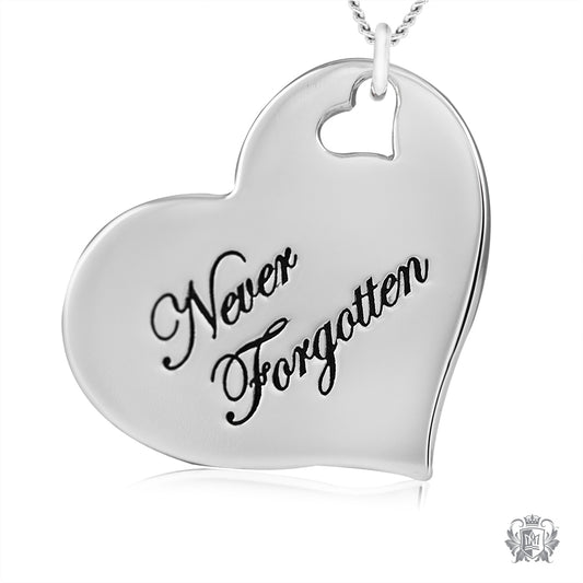 Engraved Heart Pendant - Never Forgotten