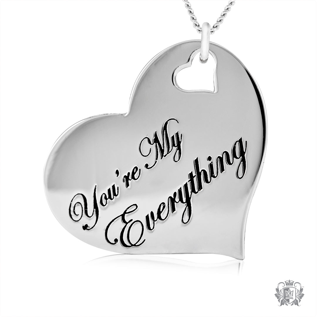Engraved heart Pendant - You're My Everything