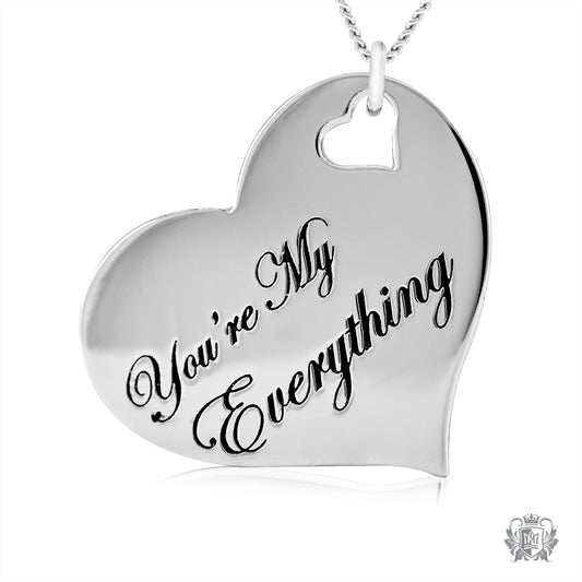 Engraved heart Pendant - You're My Everything