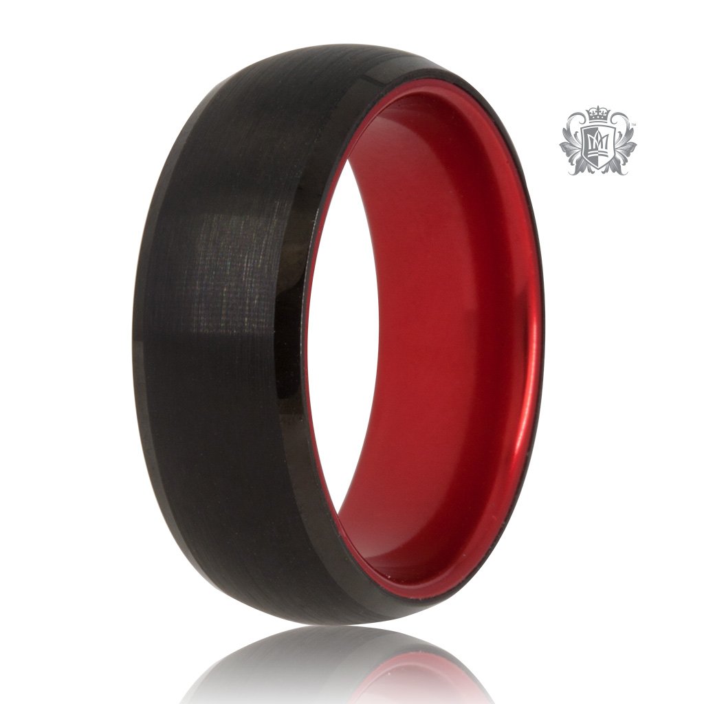 Black/Red Tungsten Bright Inside Band - SAMPLE