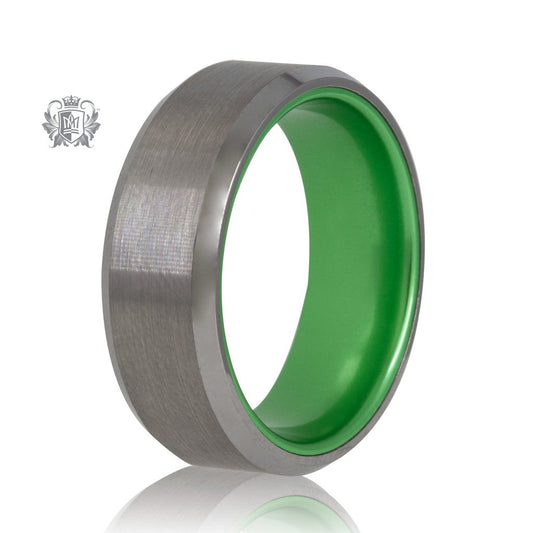 Grey/Green Tungsten Bright Inside Band - SAMPLE