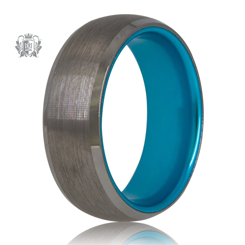 Grey/Blue Tungsten Bright Inside Band - SAMPLE
