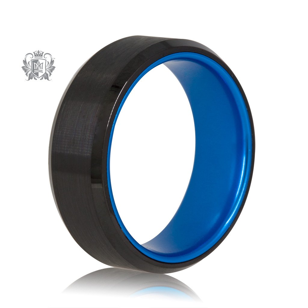 Black/Blue Tungsten Bright Inside Band - SAMPLE