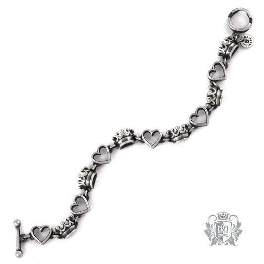 Crown Heart Link Bracelet - Metalsmiths Sterling  Canada