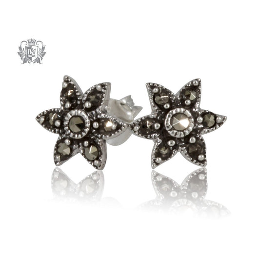 Marcasite Flower Studs Metalsmiths Sterling Silver