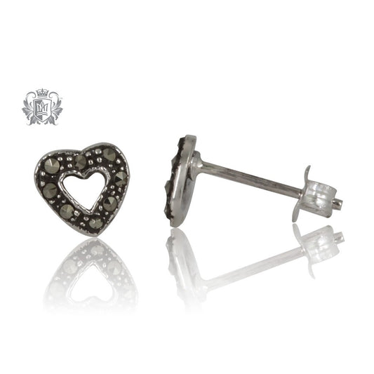 Marcasite Open Heart Studs Metalsmiths Sterling Silver