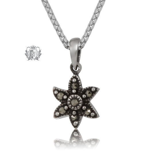Sterling Silver Marcasite Flower Pendant