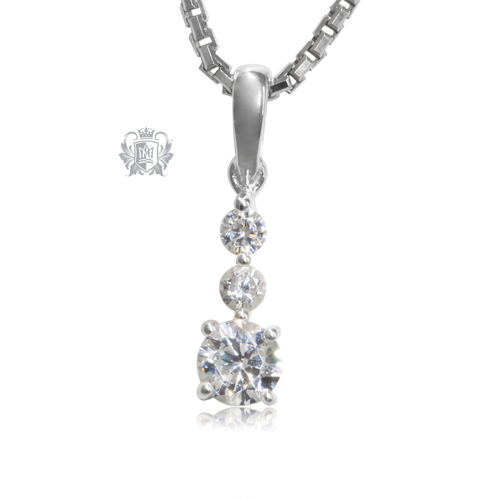 Triple Stone Cubic Drop Pendant – Metalsmiths Sterling