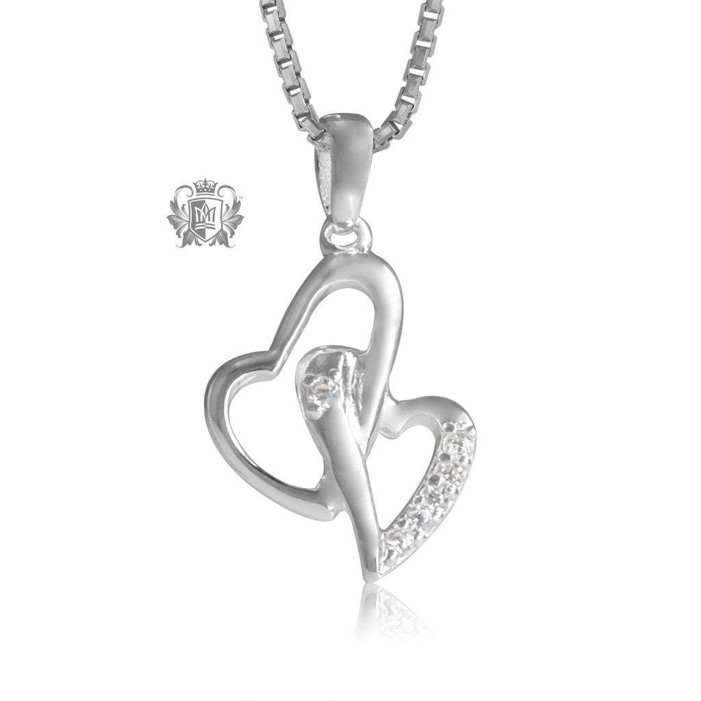 Double Heart Cubic Pendant Metalsmiths Sterling Silver
