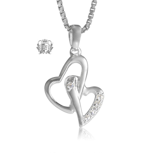 Double Heart Cubic Pendant Metalsmiths Sterling Silver