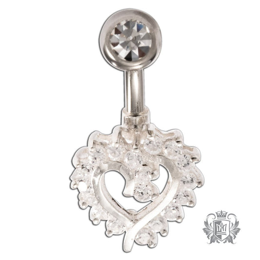 Metalsmiths Sterling Cubic Heart Belly Ring