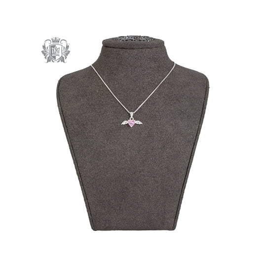 Pink Cubic Heart Pendant