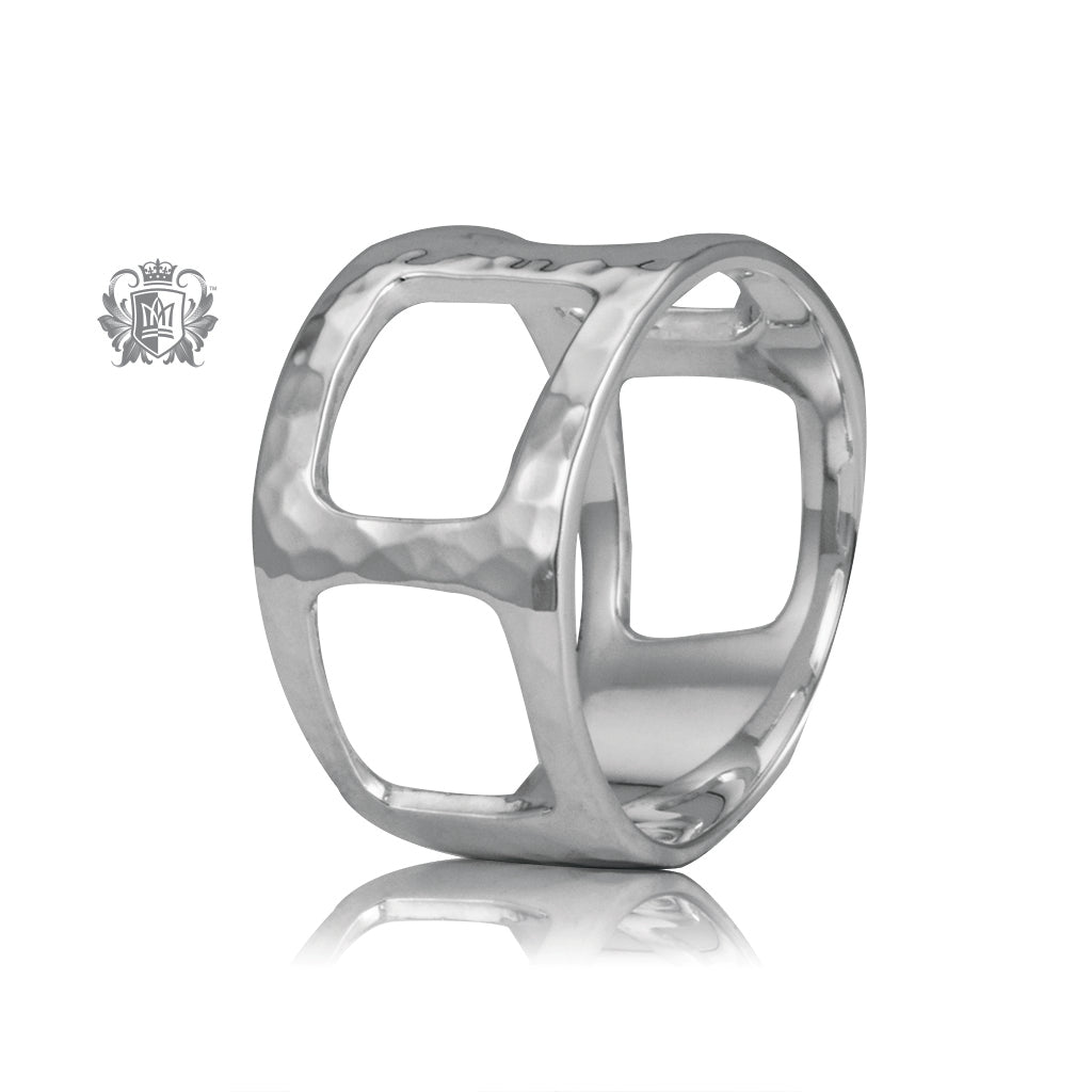 Hammered Square Cut Out Band