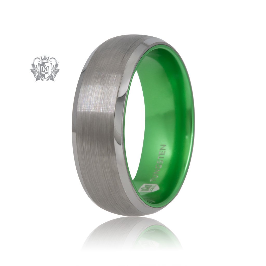 Grey/Green Tungsten Bright Inside Band Metalsmiths Sterling