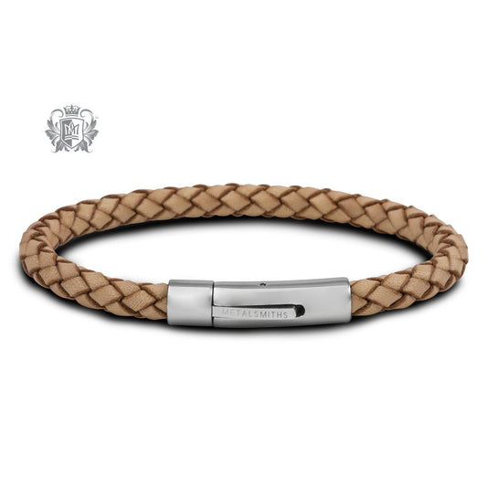 Braided Leather Bracelet with Stainless Steel Clasp - Metalsmiths Sterling™ Canada
