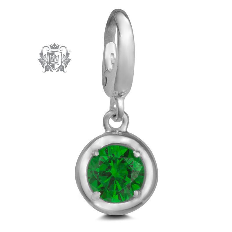 Birthstone Charm - 12 Colours Available - May/Emerald CZ Charm - 6