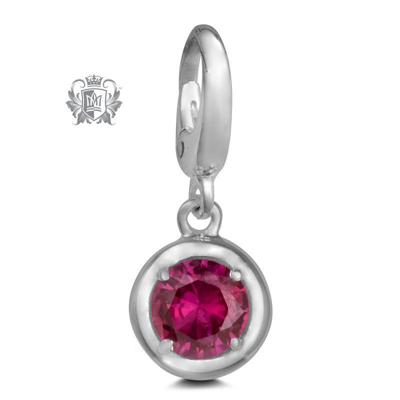 Birthstone Charm - 12 Colours Available - July/Ruby CZ Charm - 8