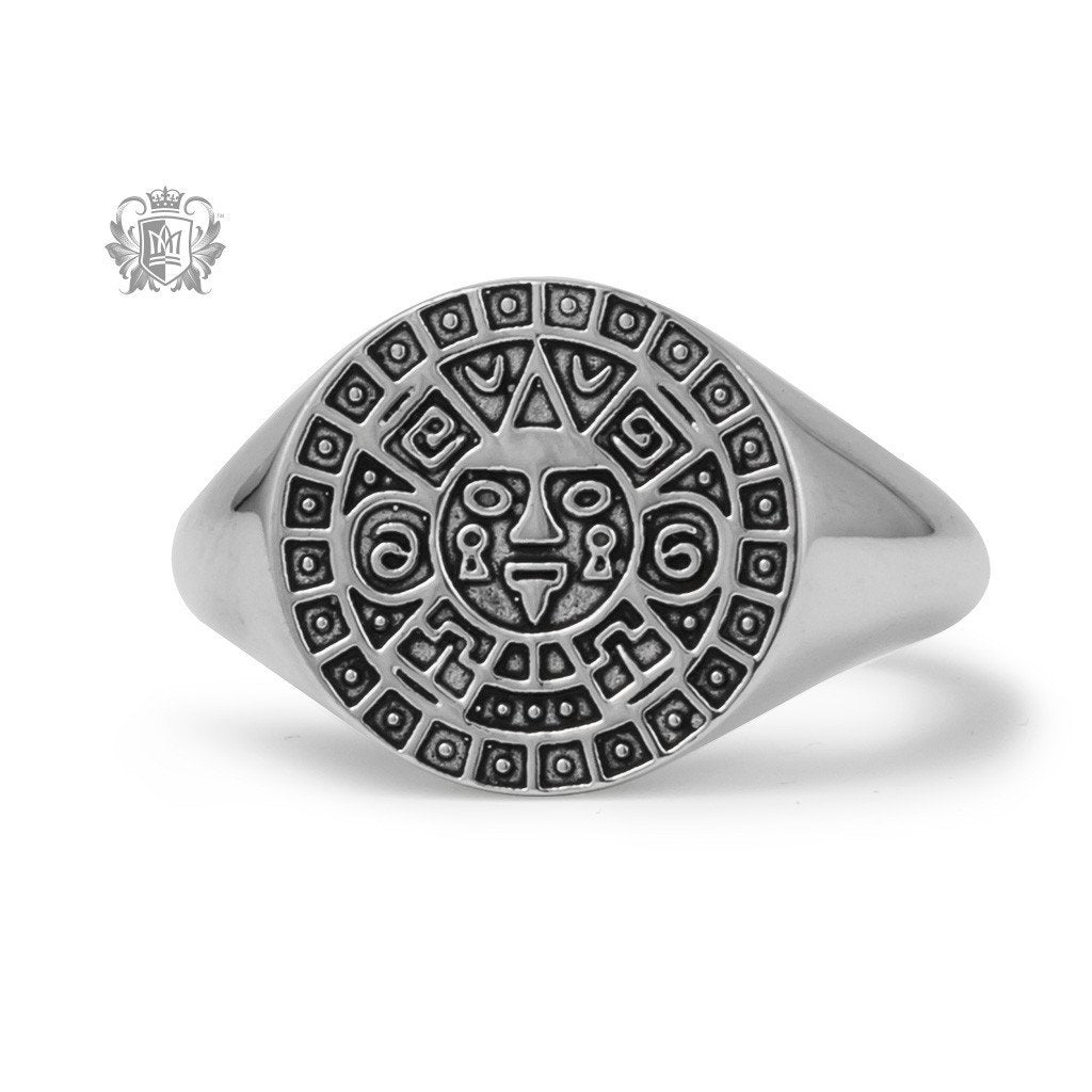 Large Aztec Calendar Signet Ring - Metalsmiths Sterling‚Ä∞√£¬¢ Canada