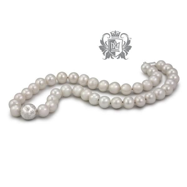 Fresh Water Pearl Necklace with Sapphire Clasp - Metalsmiths Sterling‚Ñ¢ Canada