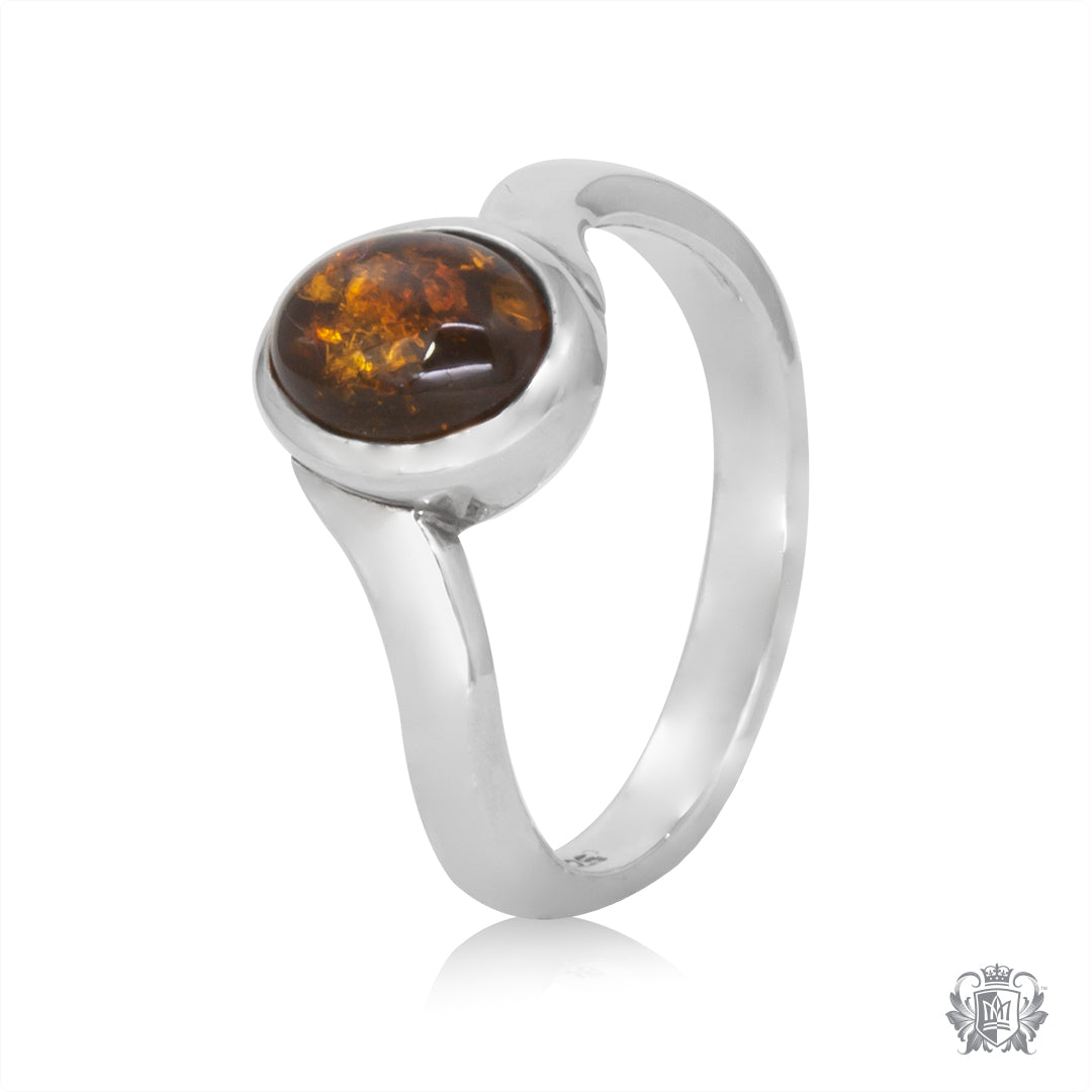 Oval Bypass Amber Ring