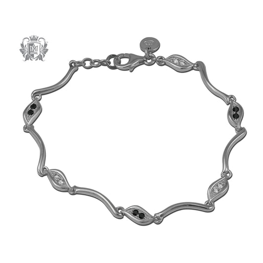 Two Stone Lobe Link Bracelet