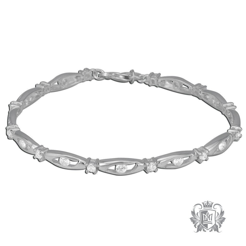 Channel and Prong Cubic Bracelet - Metalsmiths Sterling‚Ñ¢ Canada