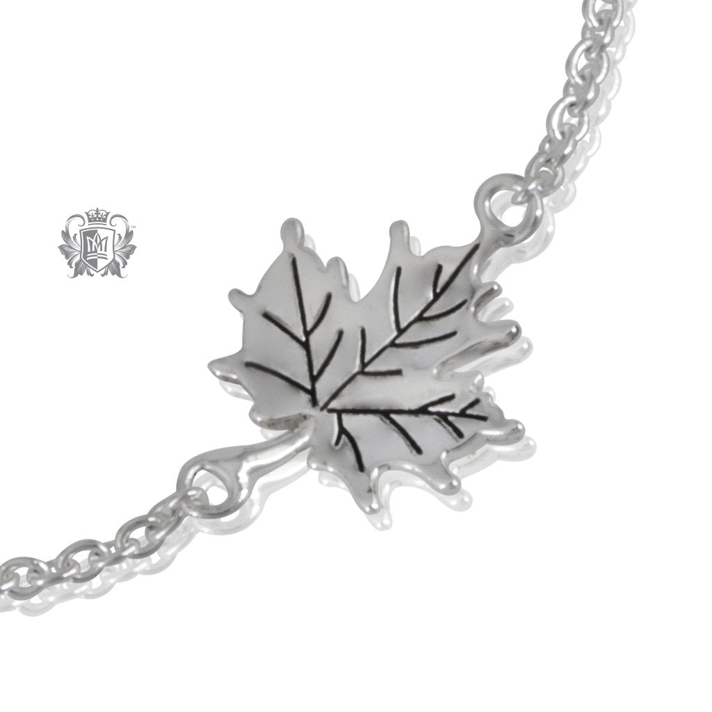 Natural Maple Leaf Bracelet Metalsmiths Sterling Silver Close Up