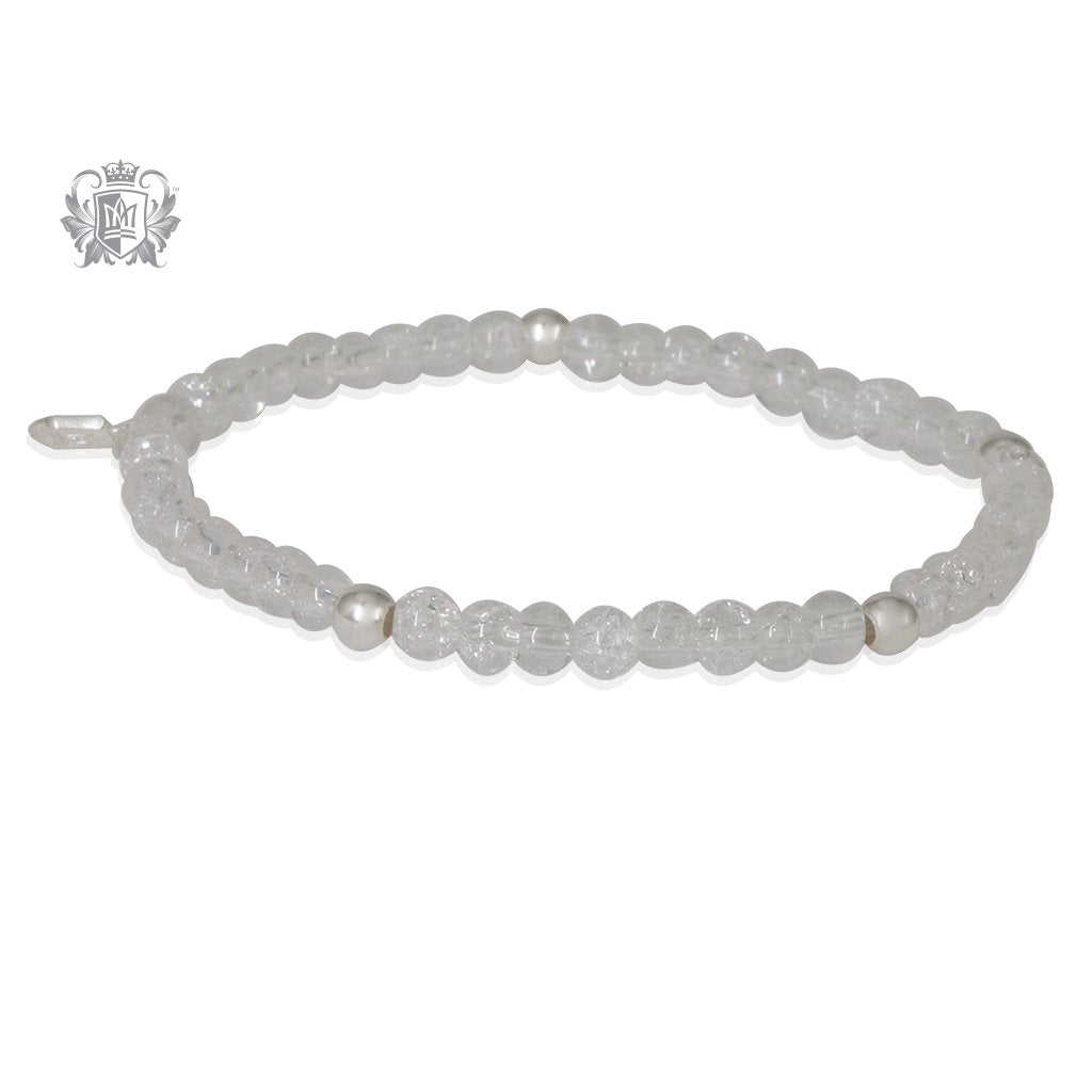 Rock Crystal Stackable Friendship Bracelet Sterling Silver