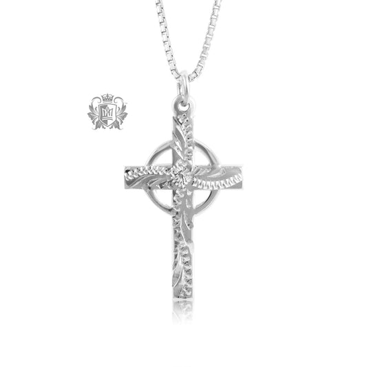 Scroll Circle Cross Pendant