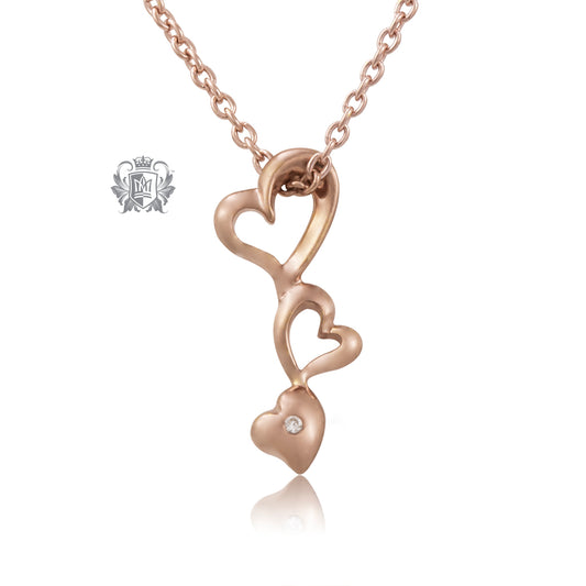 Rose Gold Dipped Hearts Pendant