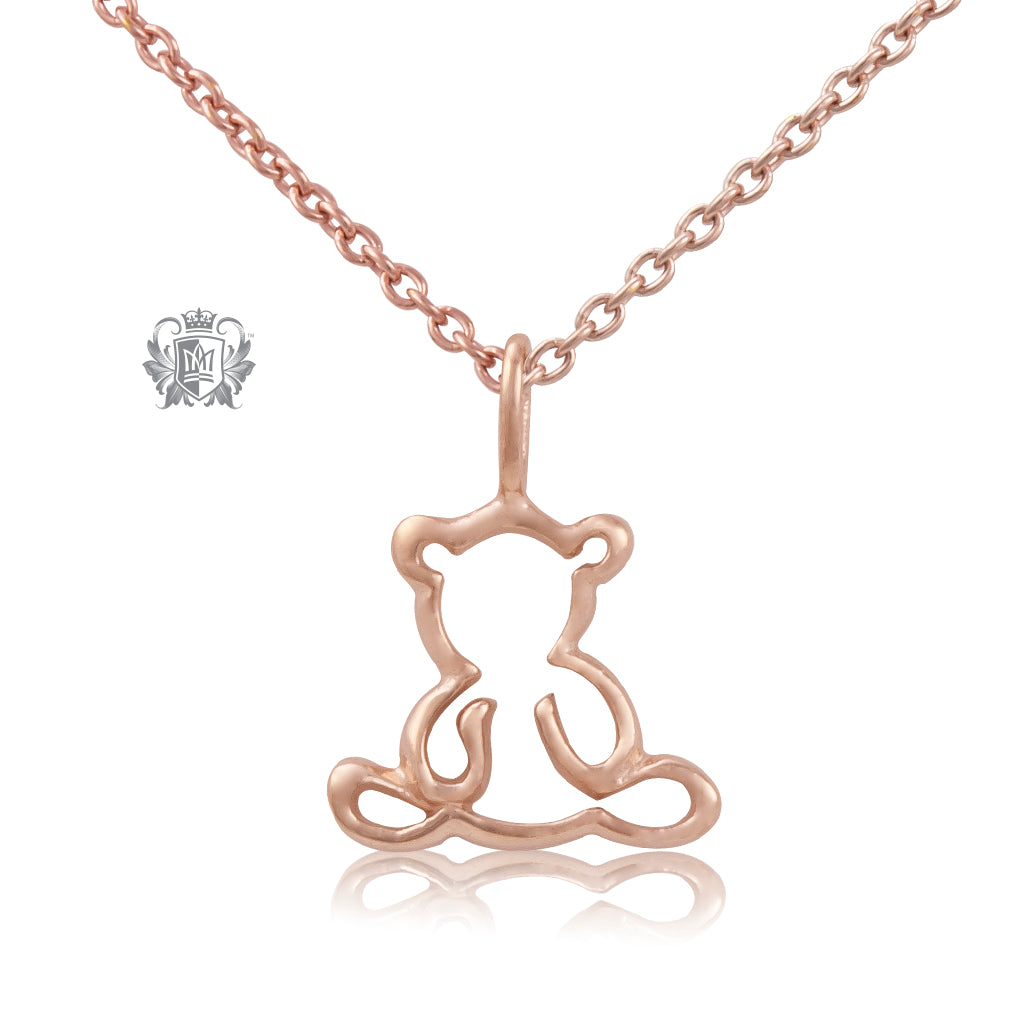 Rose Gold Dipped Teddy Bear Pendant
