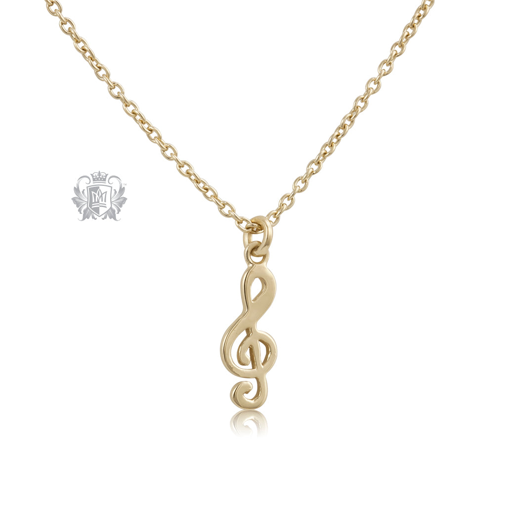 Gold Dipped Treble Clef Pendant