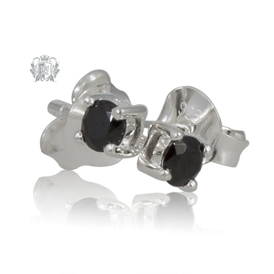 Prong Set Black Cubic Studs - Small