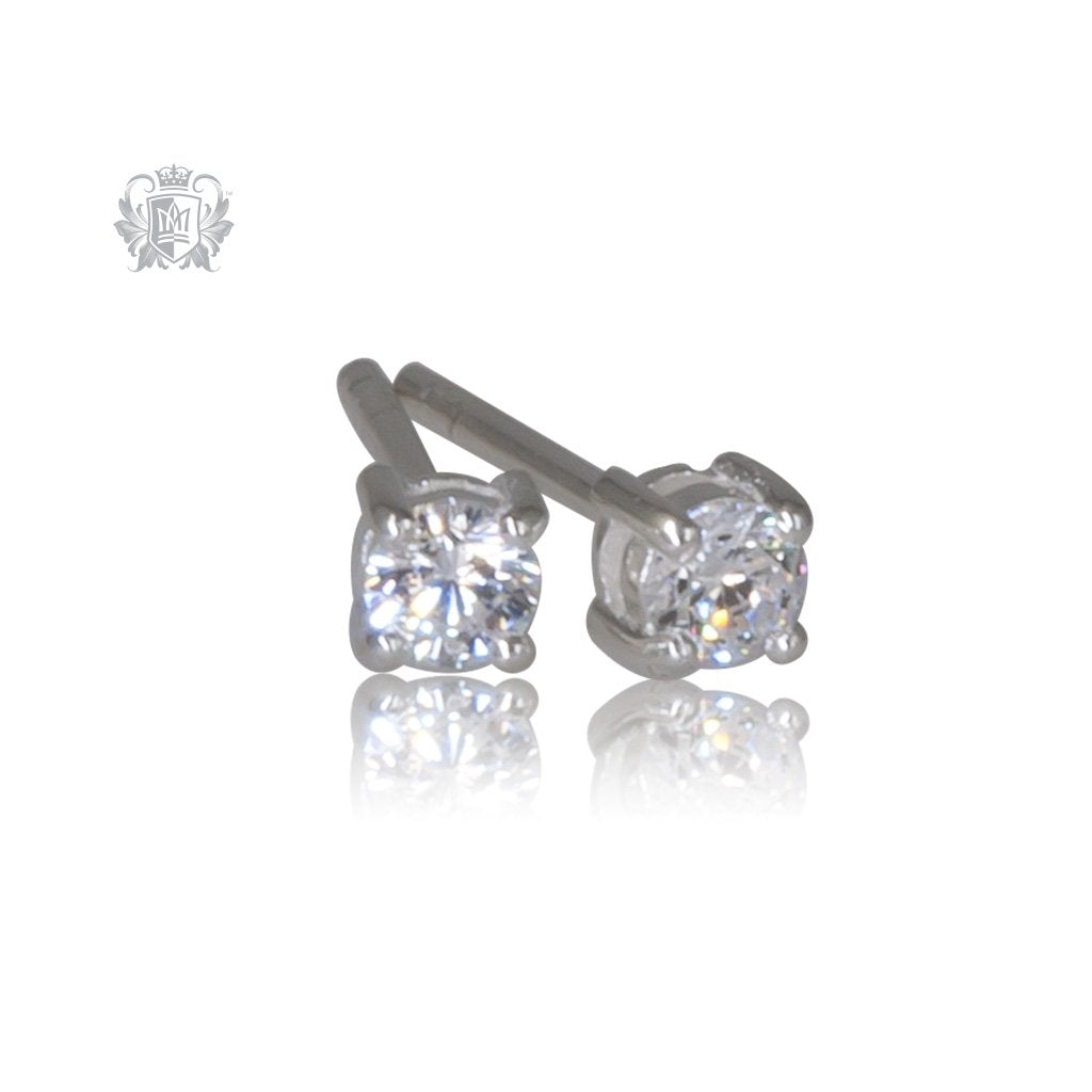 Prong Set Cubic Studs - Small, Sterling Silver