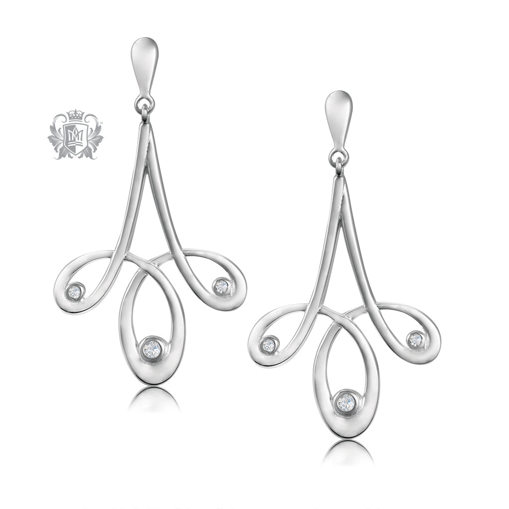 Triple Loop CZ Chandelier Earrings