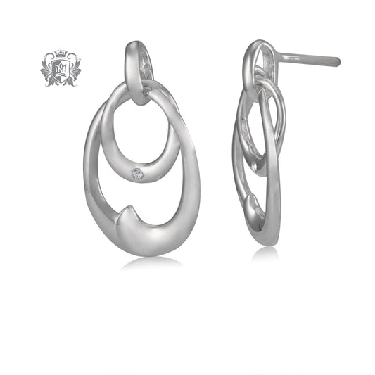 Diamond Double Loop Studs