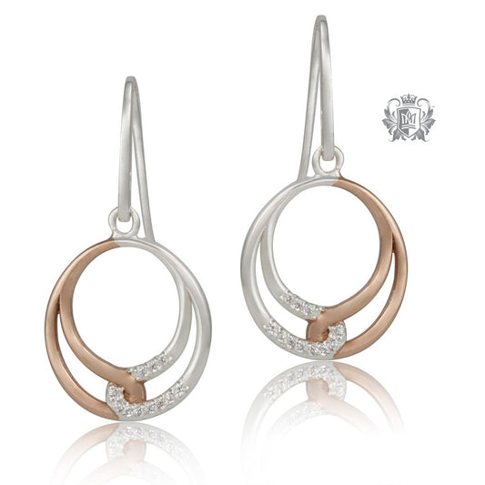 Rose Gold Dipped Embrace Loop Hanger Earrings Metalsmiths Sterling Silver