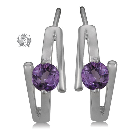 Cubic Channel Set Diagonal Earrings