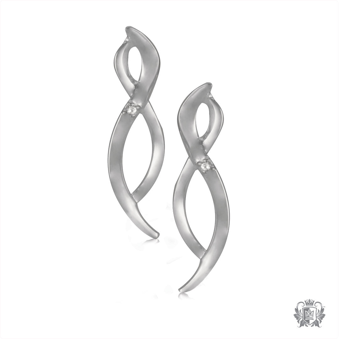 Dual Twist Diamond Earrings
