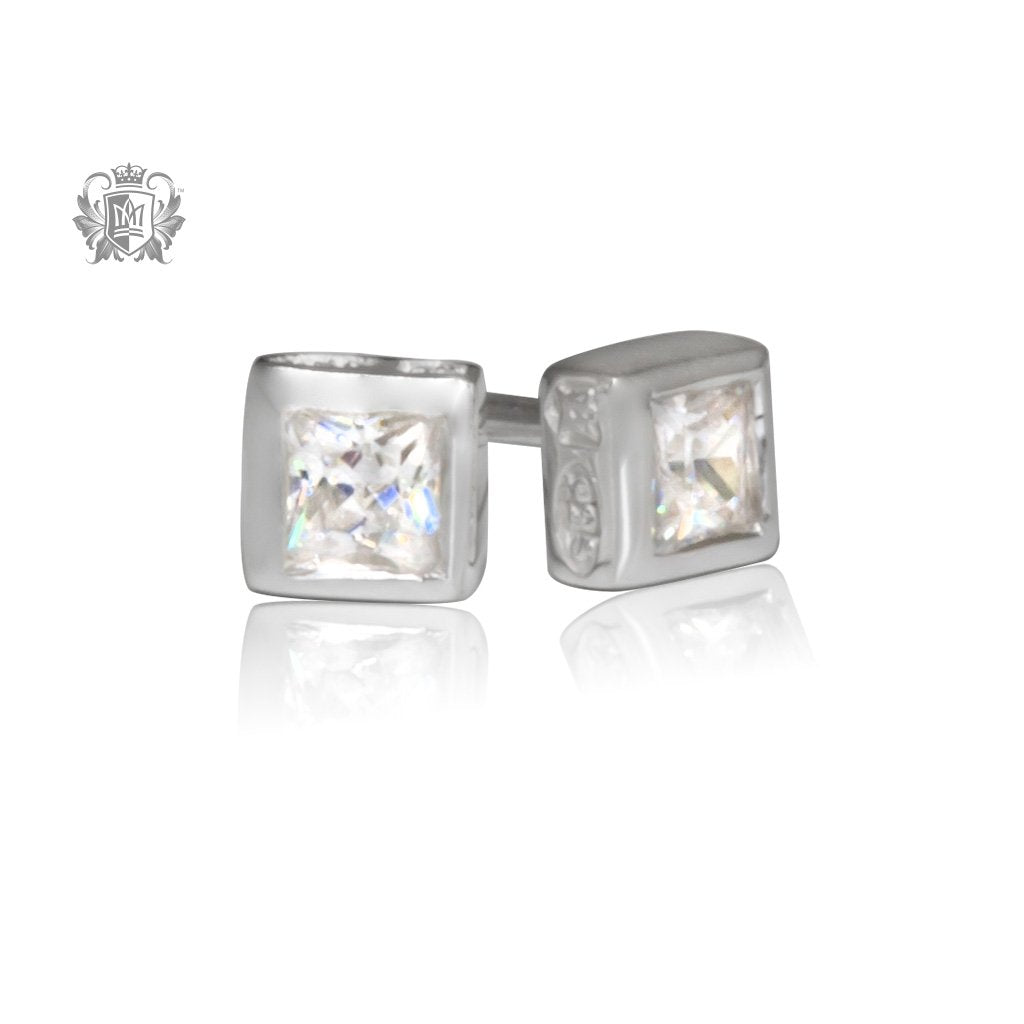Small Square Cubic Studs 3.5mm - front
