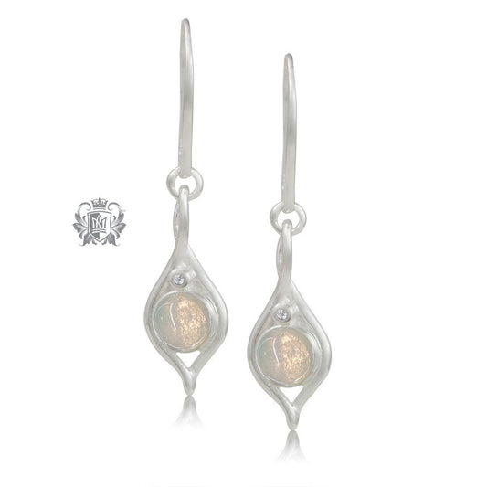 Metalsmiths Sterling Silver Graceful Opal Earrings - front