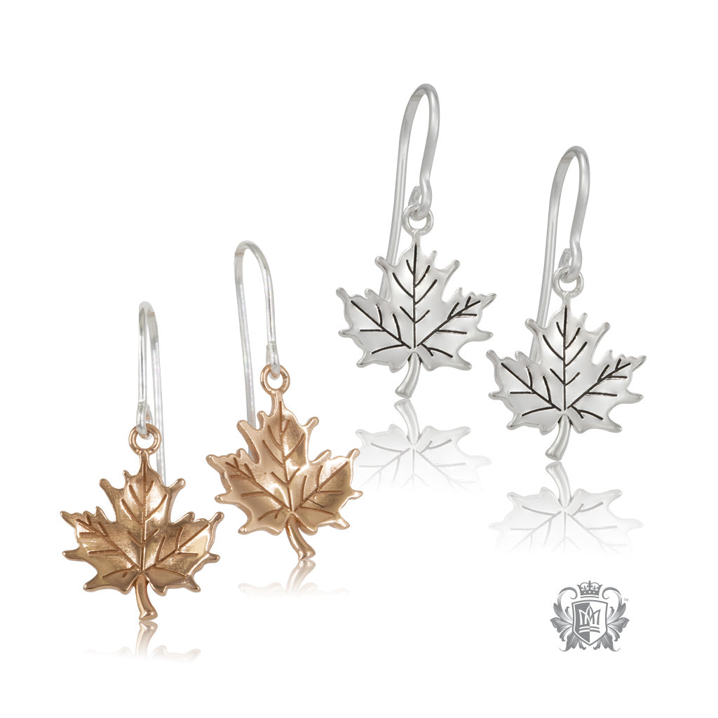 Natural Maple Leaf Earrings