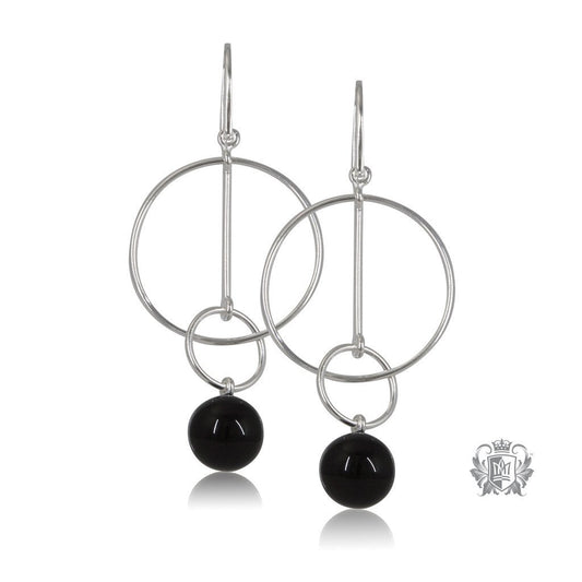 Metalsmiths Sterling Silver Black Onyx Balance Earrings