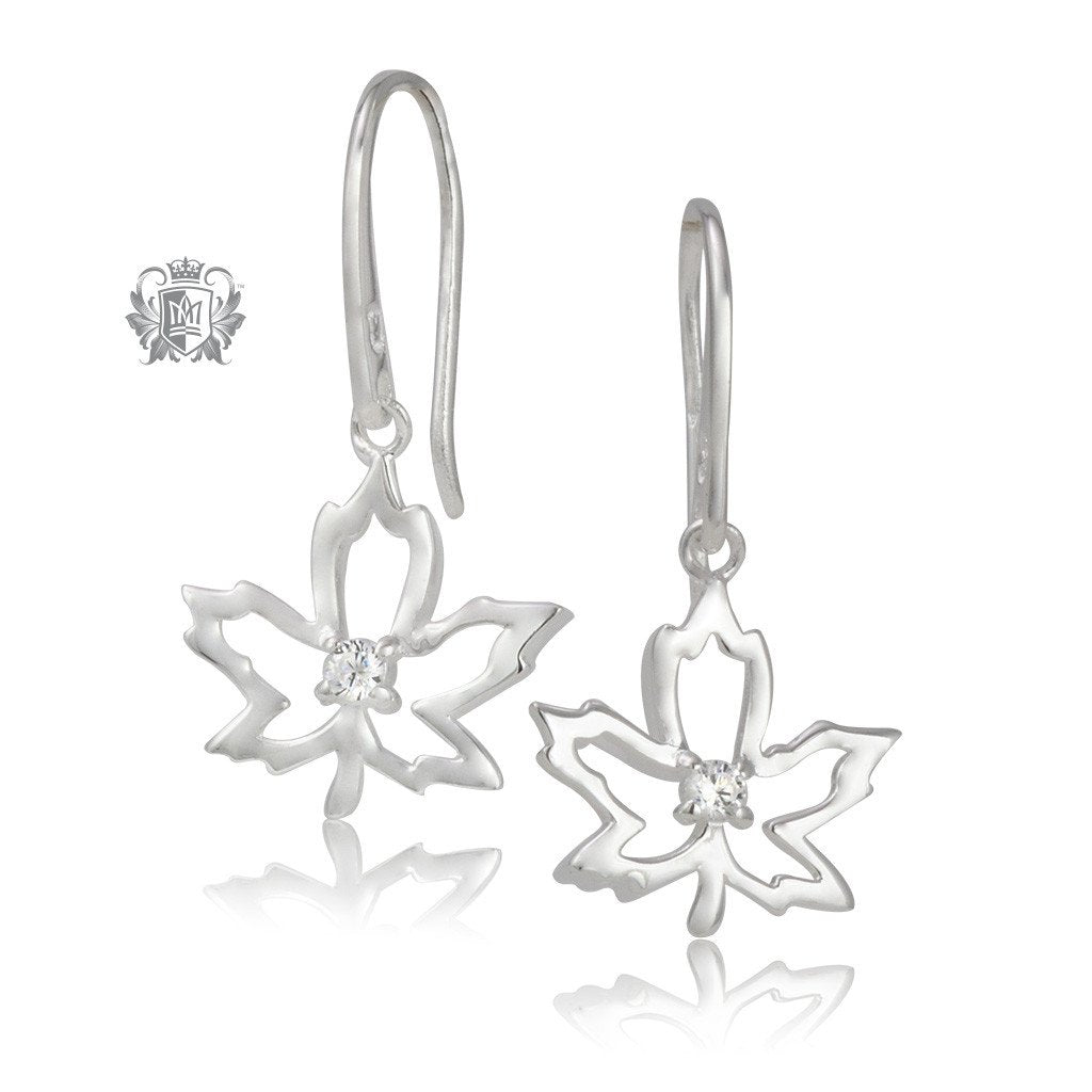 Metalsmiths Sterling Silver Dazzling Maple Leaf Earrings