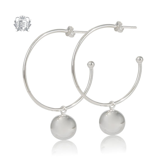 Metalsmiths Sterling Silver Sliding Sphere Hoops