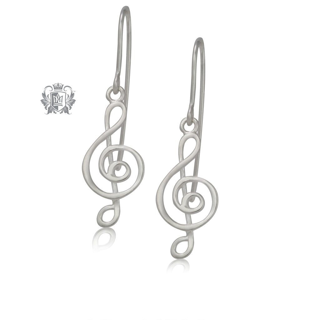 Modern Treble Clef Earrings Metalsmiths Sterling Silver