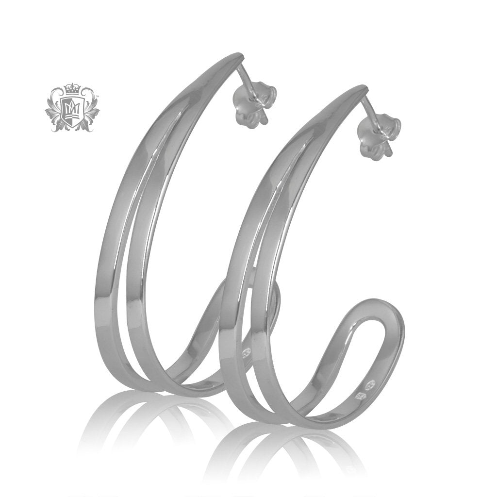Split Loop Pear Earrings Metalsmiths Sterling Silver - front