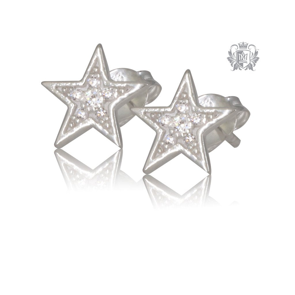 Star Cubic Stud Earrings Metalsmiths Sterling Silver