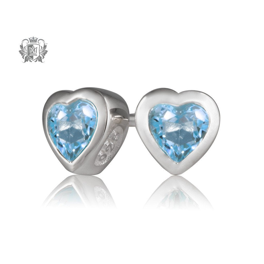 Metalsmiths Sterling Silver Blue Topaz Heart Stud Earrings